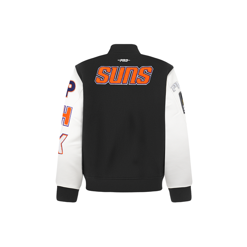 NBA PHOENIX SUNS CLASSIC LITTLE BOY'S WOOL VARSITY JACKET (BLACK/WHITE)