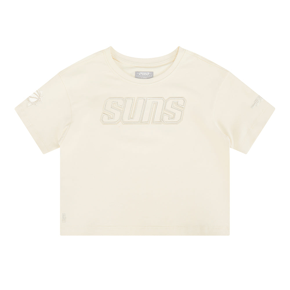 NBA PHOENIX SUNS NEUTRAL LITTLE GIRL'S SHORT SLEEVE BOXY TEE (EGGSHELL)