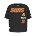 NBA PHOENIX SUNS RETRO CLASSIC LITTLE GIRL'S SHORT SLEEVE BOXY TEE (BLACK)