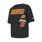 NBA PHOENIX SUNS RETRO CLASSIC LITTLE GIRL'S SHORT SLEEVE BOXY TEE (BLACK)