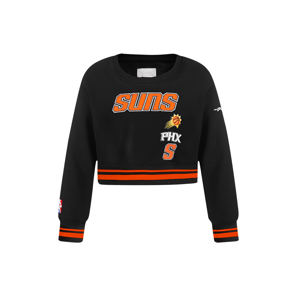 NBA PHOENIX SUNS RETRO CLASSIC CHANDAIL À COL ROND EN MOLLETON CÔTELÉ POUR FILLE ENFANT (NOIR/ORANGE)