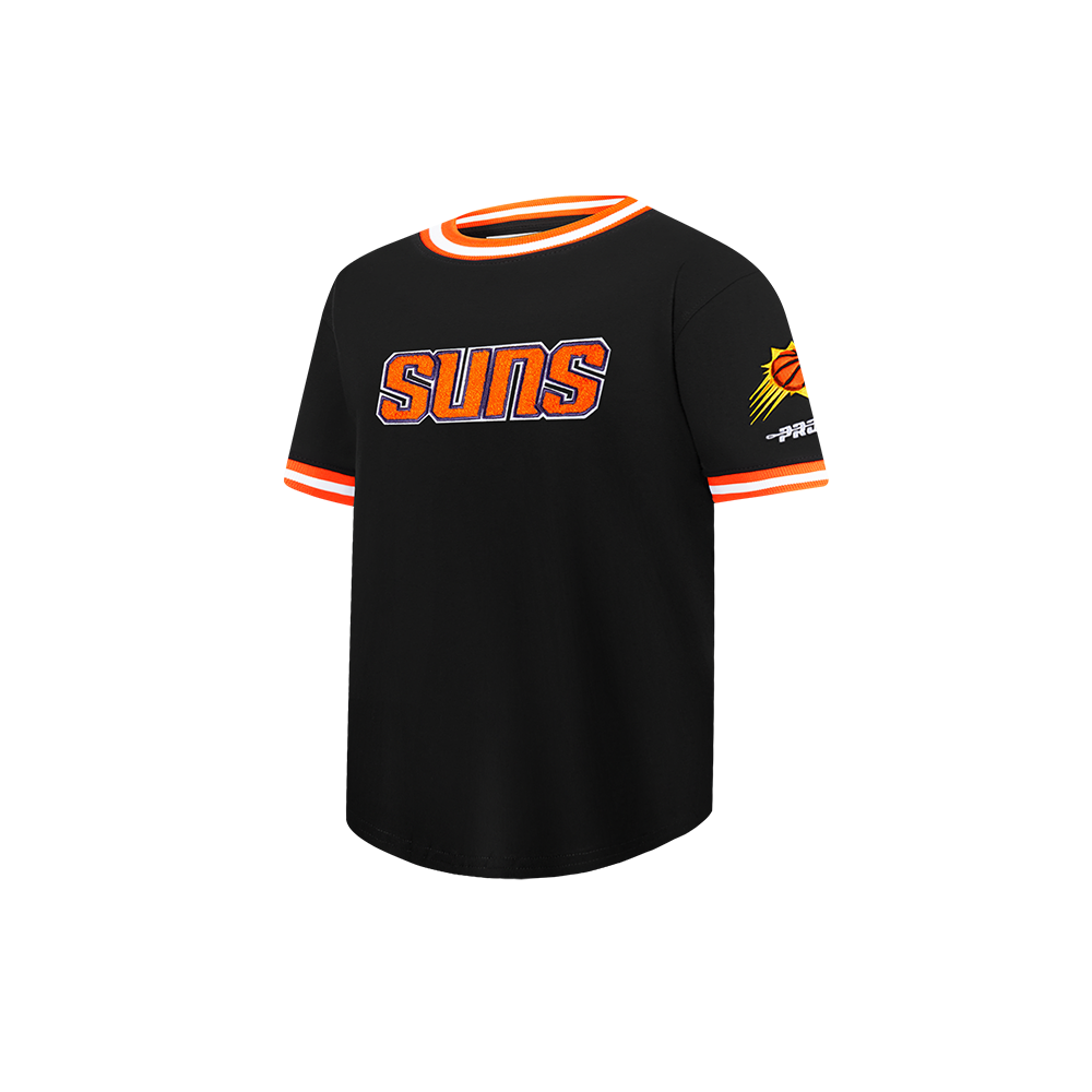 NBA PHOENIX SUNS CLASSIC TODDLER BOYS SHORT SLEEVE STRIPED RIB TEE (BLACK/ORANGE)