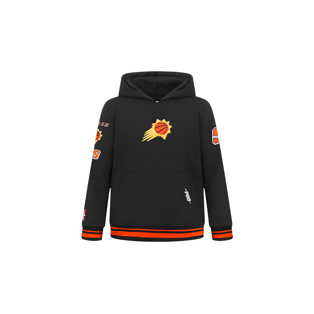 NBA PHOENIX SUNS RETRO CLASSIC TODDLER BOY'S RIB FLEECE PULLOVER HOODIE (BLACK/ORANGE)