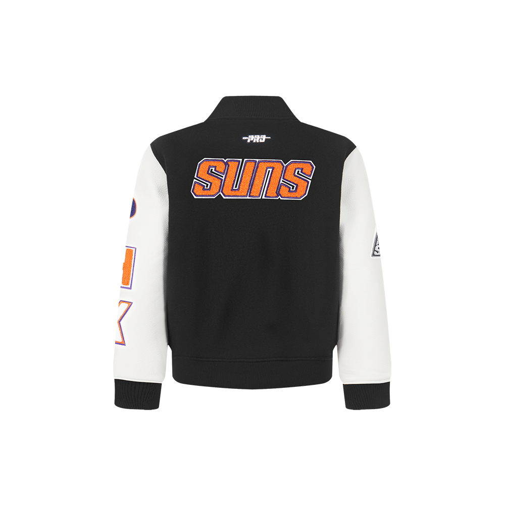 NBA PHOENIX SUNS CLASSIC BLOUSON COLLÉGIAL EN LAINE POUR GARÇON BAMBIN (NOIR/BLANC)