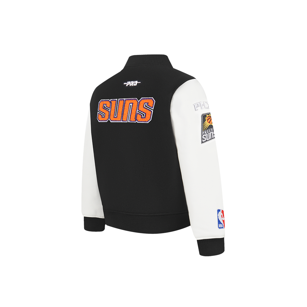 NBA PHOENIX SUNS CLASSIC BLOUSON COLLÉGIAL EN LAINE POUR GARÇON BAMBIN (NOIR/BLANC)