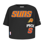 NBA PHOENIX SUNS RETRO CLASSIC TODDLER GIRL'S SHORT SLEEVE BOXY TEE (BLACK)