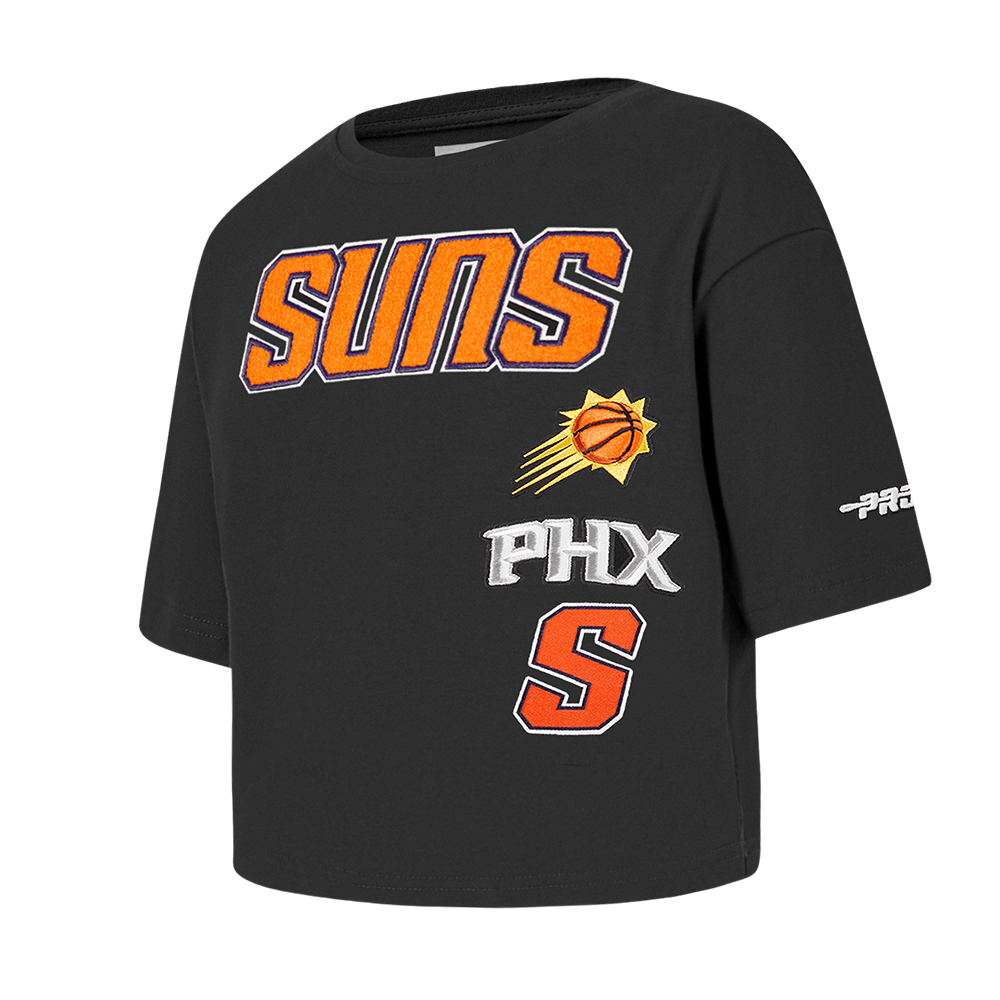 NBA PHOENIX SUNS RETRO CLASSIC TODDLER GIRL'S SHORT SLEEVE BOXY TEE (BLACK)
