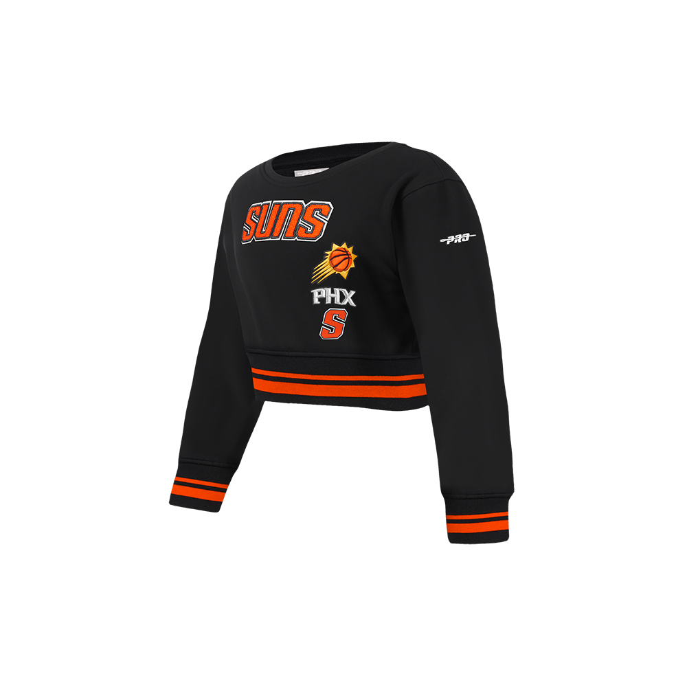 NBA PHOENIX SUNS RETRO CLASSIC TODDLER GIRLS RIB FLEECE CREWNECK (BLACK/ORANGE)