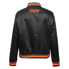 NBA PHOENIX SUNS SCRIPT TAIL WOMEN'S SATIN JACKET (BLACK/ORANGE)