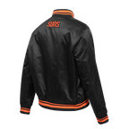 NBA PHOENIX SUNS SCRIPT TAIL WOMEN'S SATIN JACKET (BLACK/ORANGE)