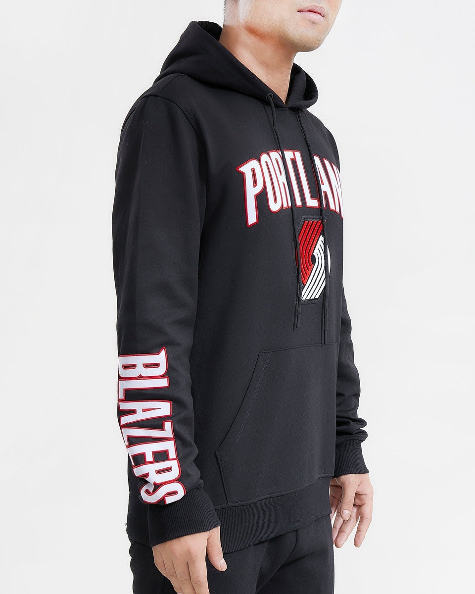 NBA PORTLAND TRAIL BLAZERS CLASSIC MEN'S PO HOODIE (BLACK)
