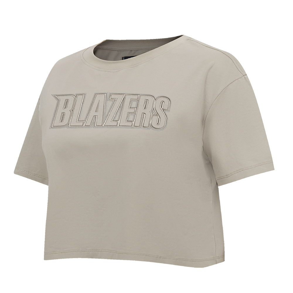 NBA PORTLAND TRAIL BLAZERS NEUTRAL SINGLE JERSEY BOXY TEE (TAUPE)