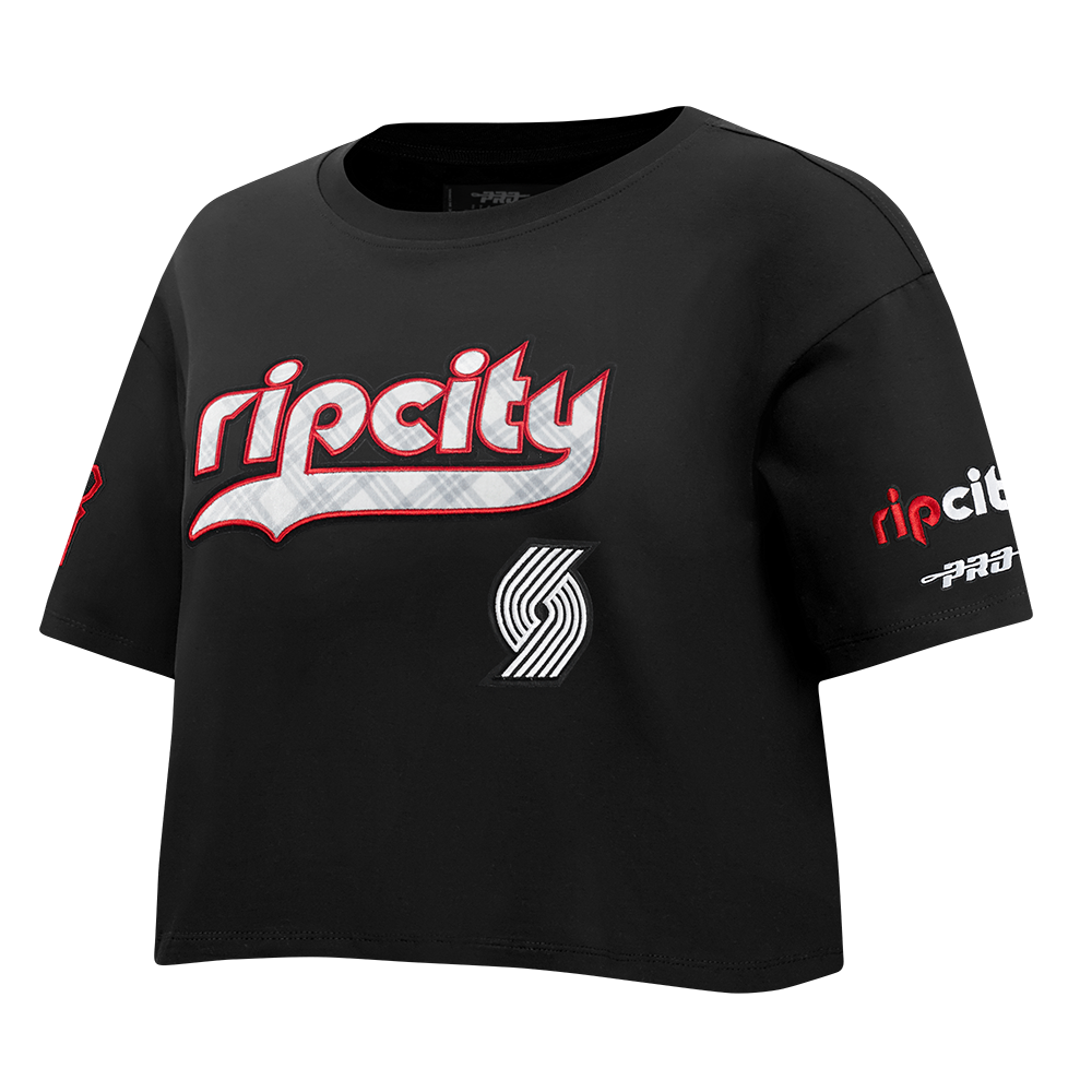 NBA PORTLAND TRAIL BLAZERS CITY EDITION 24-25 WOMEN'S SJ BOXY TEE (BLACK)