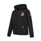 NBA PORTLAND TRAIL BLAZERS CLASSIC BIG BOY'S FLC FZ PO HOODIE (BLACK)