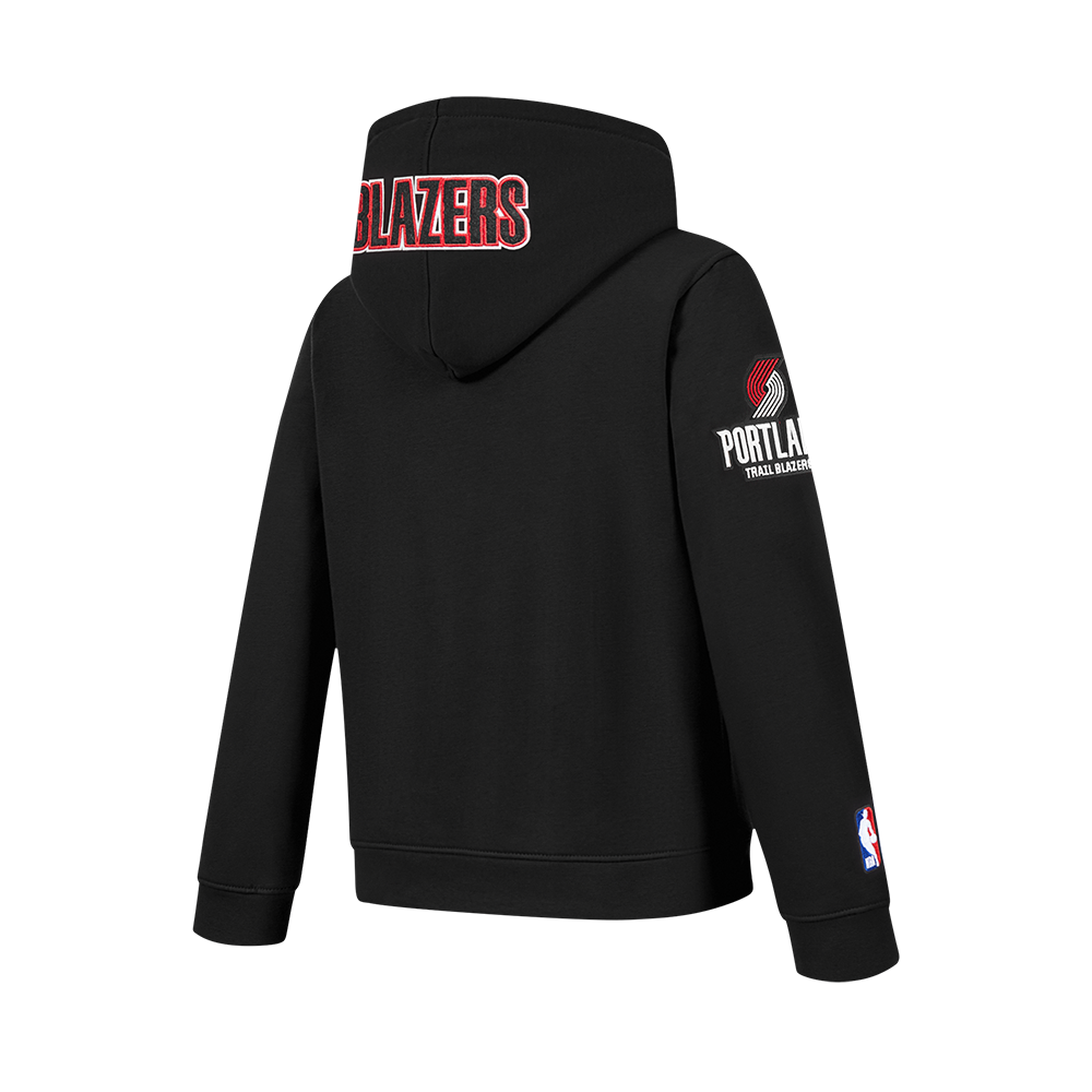 NBA PORTLAND TRAIL BLAZERS CLASSIC BIG BOY'S FLC FZ PO HOODIE (BLACK)
