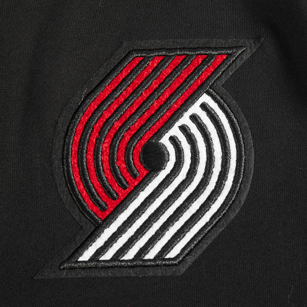 NBA PORTLAND TRAIL BLAZERS CLASSIC BIG BOY'S FLC FZ PO HOODIE (BLACK)