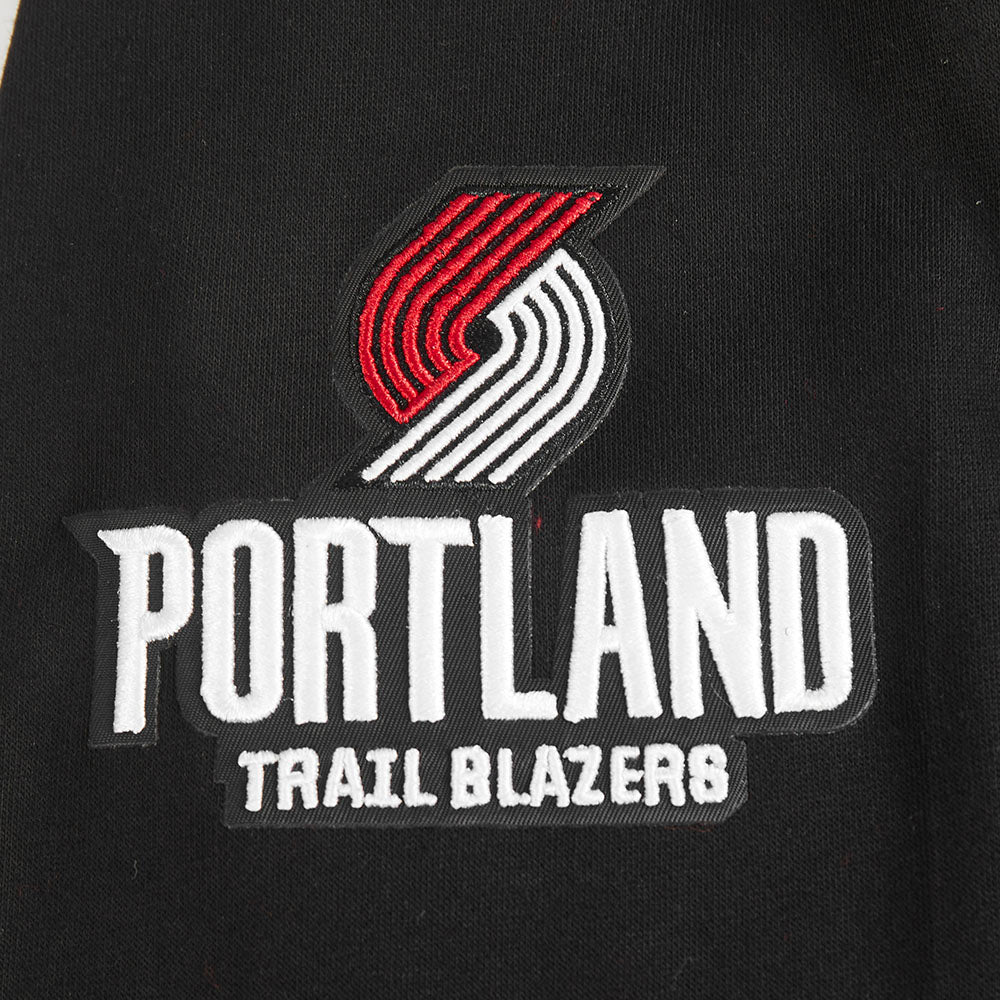 NBA PORTLAND TRAIL BLAZERS CLASSIC BIG BOY'S FLC FZ PO HOODIE (BLACK)
