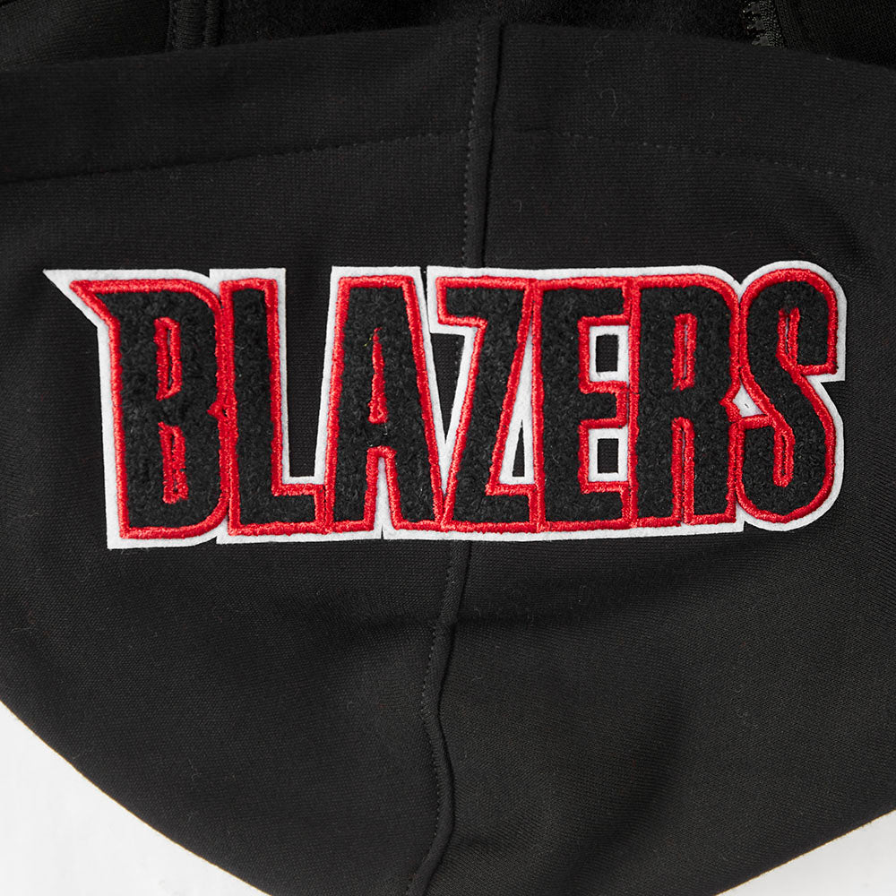 NBA PORTLAND TRAIL BLAZERS CLASSIC BIG BOY'S FLC FZ PO HOODIE (BLACK)