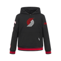NBA PORTLAND TRAIL BLAZERS RETRO CLASSIC BIG BOY'S RIB FLC PO HOODIE (BLACK/RED/BLACK)