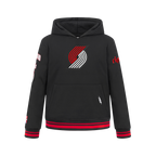 NBA PORTLAND TRAIL BLAZERS RETRO CLASSIC BIG BOY'S RIB FLC PO HOODIE (BLACK/RED/BLACK)