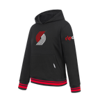 NBA PORTLAND TRAIL BLAZERS RETRO CLASSIC BIG BOY'S RIB FLC PO HOODIE (BLACK/RED/BLACK)