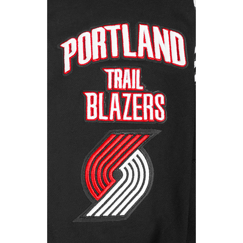 NBA PORTLAND TRAIL BLAZERS RETRO CLASSIC BIG BOY'S RIB FLC PO HOODIE (BLACK/RED/BLACK)