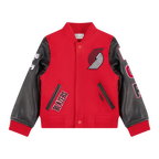 NBA PORTLAND TRAIL BLAZERS CLASSIC BIG BOY'S WOOL VARSITY JACKET (RED/BLACK)