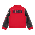 NBA PORTLAND TRAIL BLAZERS CLASSIC BIG BOY'S WOOL VARSITY JACKET (RED/BLACK)