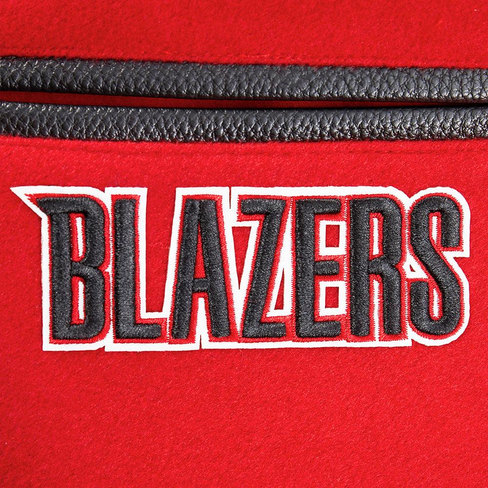 NBA PORTLAND TRAIL BLAZERS CLASSIC BIG BOY'S WOOL VARSITY JACKET (RED/BLACK)