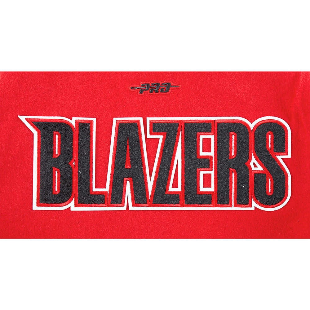 NBA PORTLAND TRAIL BLAZERS CLASSIC BIG BOY'S WOOL VARSITY JACKET (RED/BLACK)