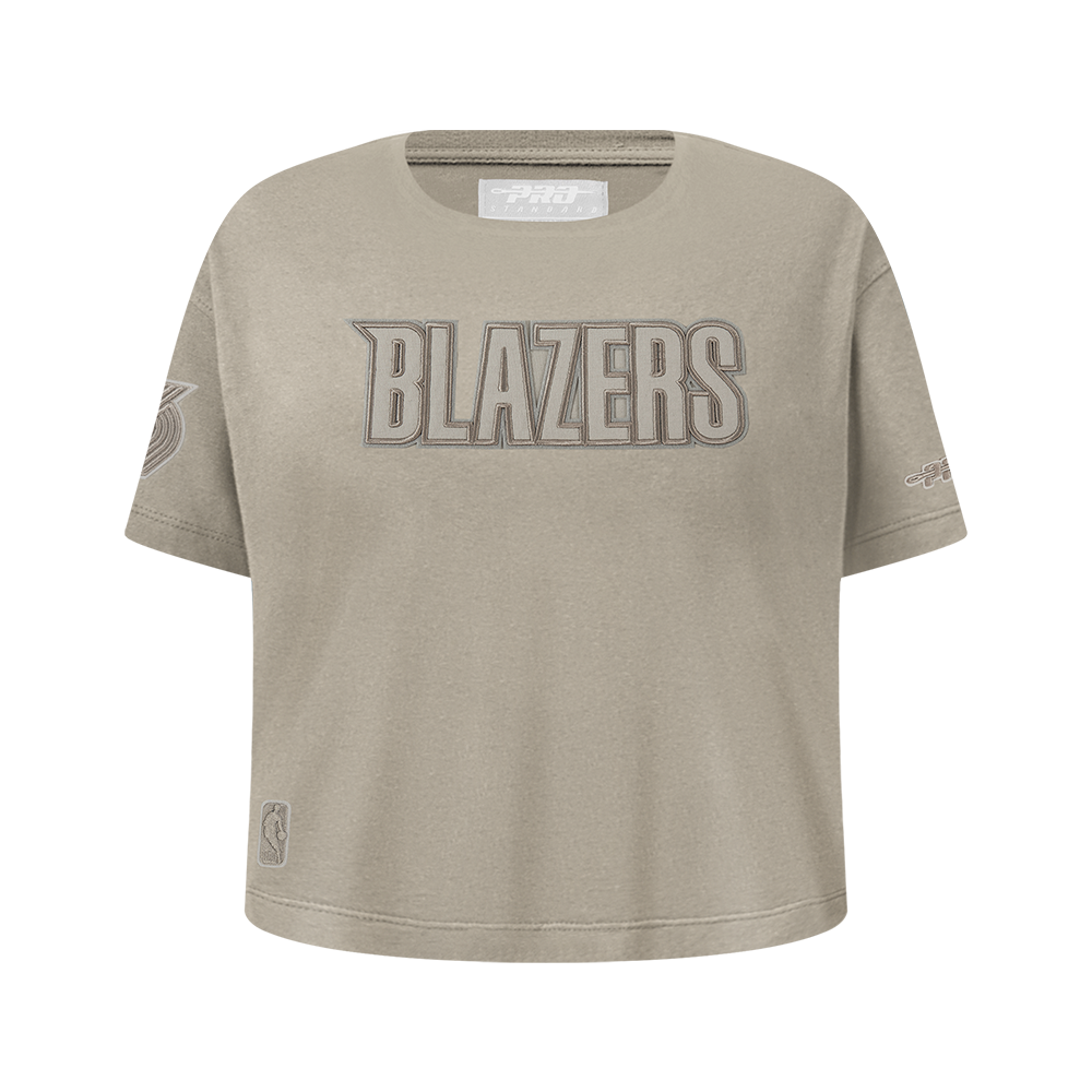 NBA PORTLAND TRAIL BLAZERS NEUTRAL T-SHIRT À MANCHES COURTES ET À COUPE CARRÉE POUR FILLE JUNIOR (TAUPE)