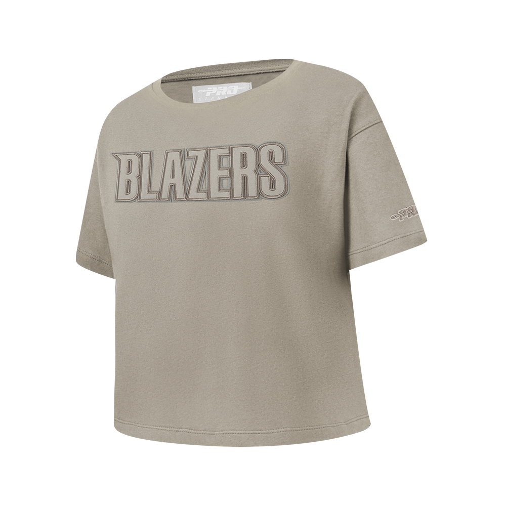 NBA PORTLAND TRAIL BLAZERS NEUTRAL T-SHIRT À MANCHES COURTES ET À COUPE CARRÉE POUR FILLE JUNIOR (TAUPE)