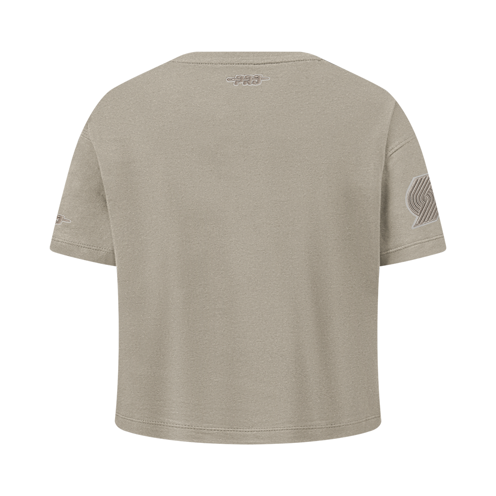 NBA PORTLAND TRAIL BLAZERS NEUTRAL T-SHIRT À MANCHES COURTES ET À COUPE CARRÉE POUR FILLE JUNIOR (TAUPE)
