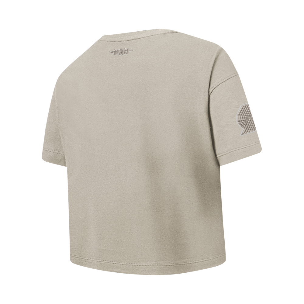 NBA PORTLAND TRAIL BLAZERS NEUTRAL T-SHIRT À MANCHES COURTES ET À COUPE CARRÉE POUR FILLE JUNIOR (TAUPE)