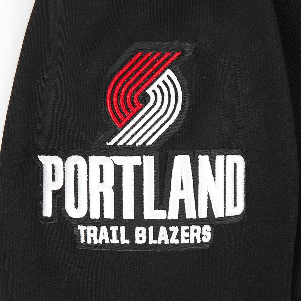 NBA PORTLAND TRAIL BLAZERS CLASSIC BIG GIRL'S FLC FZ HOODIE (BLACK)