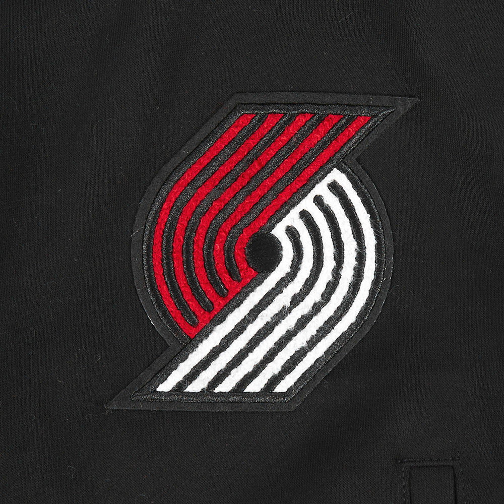 NBA PORTLAND TRAIL BLAZERS CLASSIC BIG GIRL'S FLC FZ HOODIE (BLACK)