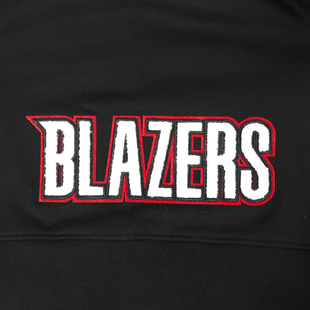 NBA PORTLAND TRAIL BLAZERS CLASSIC BIG GIRL'S FLC FZ HOODIE (BLACK)