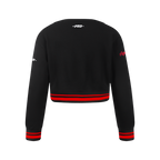 NBA PORTLAND TRAIL BLAZERS RETRO CLASSIC BIG GIRL'S RIB FLC CREWNECK (BLACK/RED/BLACK)