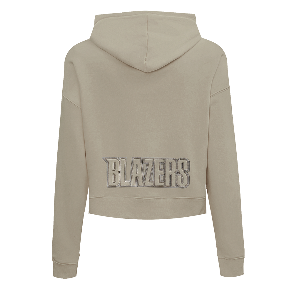 NBA PORTLAND TRAIL BLAZERS NEUTRAL CHANDAIL À CAPUCHON COURT EN MOLLETON POUR FEMME (TAUPE)