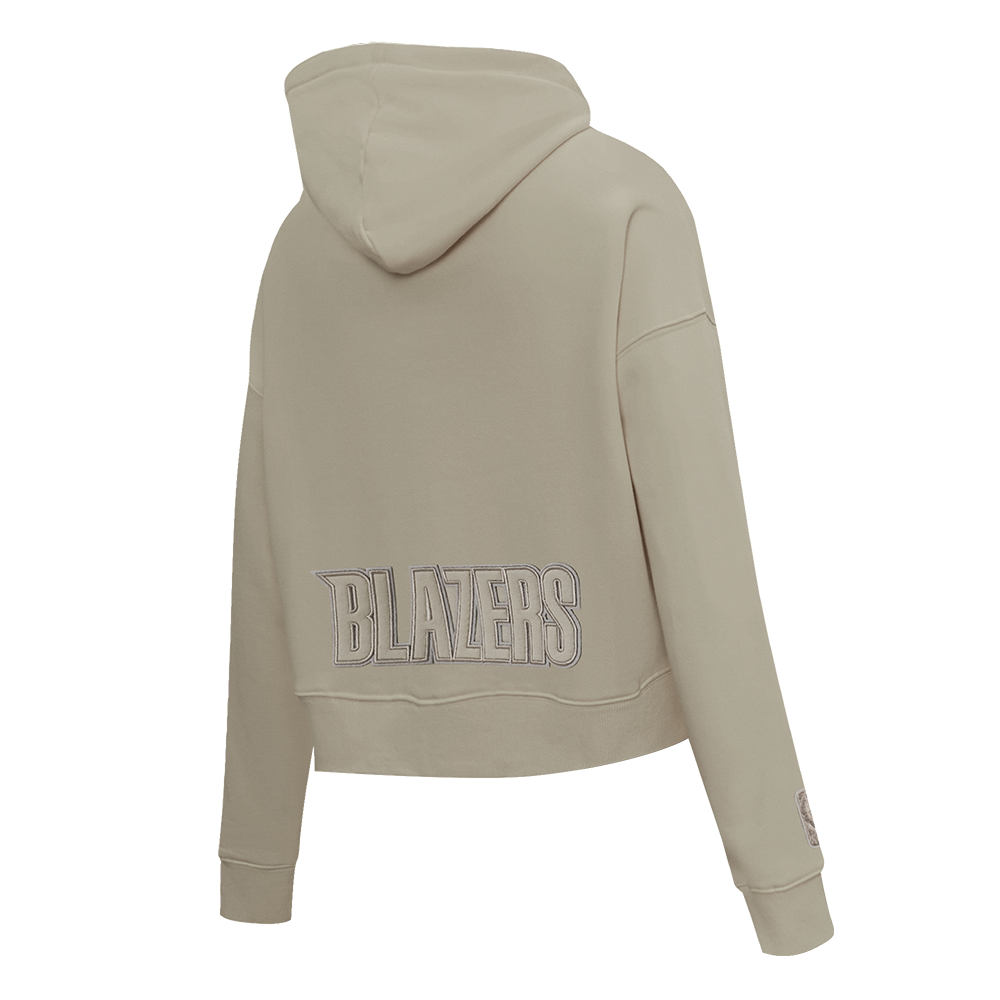 NBA PORTLAND TRAIL BLAZERS NEUTRAL CHANDAIL À CAPUCHON COURT EN MOLLETON POUR FEMME (TAUPE)