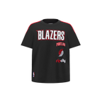 NBA PORTLAND TRAIL BLAZERS RETRO CLASSIC LITTLE BOY'S SHORT SLEEVE TAPING TEE (BLACK/RED)