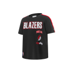 NBA PORTLAND TRAIL BLAZERS RETRO CLASSIC LITTLE BOY'S SHORT SLEEVE TAPING TEE (BLACK/RED)