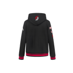 NBA PORTLAND TRAIL BLAZERS RETRO CLASSIC LITTLE BOY'S RIB FLEECE PULLOVER HOODIE (BLACK/RED/BLACK)