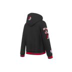 NBA PORTLAND TRAIL BLAZERS RETRO CLASSIC LITTLE BOY'S RIB FLEECE PULLOVER HOODIE (BLACK/RED/BLACK)