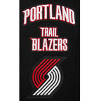 NBA PORTLAND TRAIL BLAZERS RETRO CLASSIC LITTLE BOY'S RIB FLEECE PULLOVER HOODIE (BLACK/RED/BLACK)
