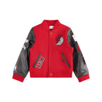 NBA PORTLAND TRAIL BLAZERS CLASSIC BLOUSON COLLÉGIAL EN LAINE POUR GARÇON ENFANT (ROUGE/NOIR)