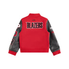 NBA PORTLAND TRAIL BLAZERS CLASSIC BLOUSON COLLÉGIAL EN LAINE POUR GARÇON ENFANT (ROUGE/NOIR)
