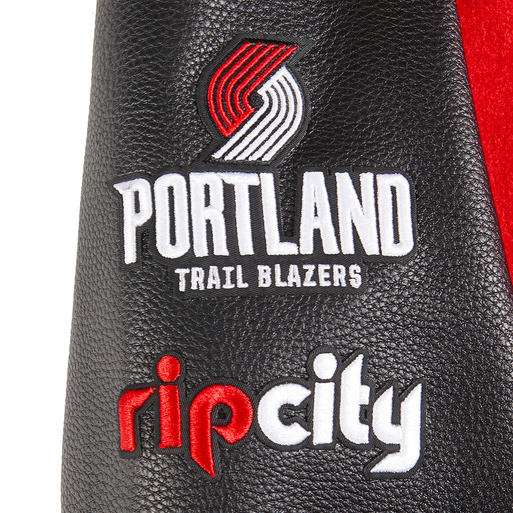 NBA PORTLAND TRAIL BLAZERS CLASSIC BLOUSON COLLÉGIAL EN LAINE POUR GARÇON ENFANT (ROUGE/NOIR)