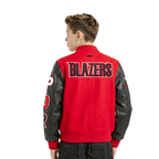 NBA PORTLAND TRAIL BLAZERS CLASSIC BLOUSON COLLÉGIAL EN LAINE POUR GARÇON ENFANT (ROUGE/NOIR)