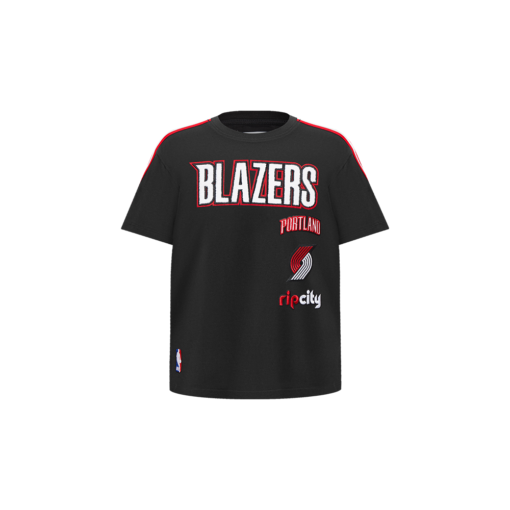 NBA PORTLAND TRAIL BLAZERS RETRO CLASSIC TODDLER BOY'S SHORT SLEEVE TAPING TEE(BLACK/RED)